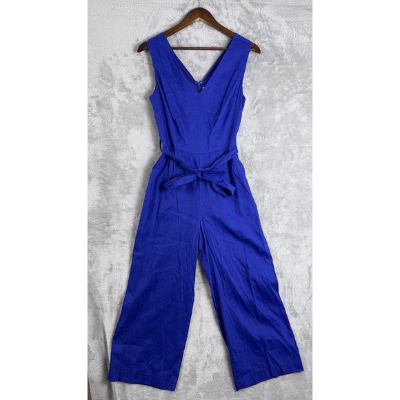 ANTONIO MELANI Pants - Antonio Melani Women's Jumpsuit Sleeveless Tie Waist Royal Blue Wide Leg Size 2